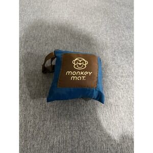 Blue Nylon Monkey Mat W/ Attached Zip-Up Storage Bag With Carabiner Weighted 58"